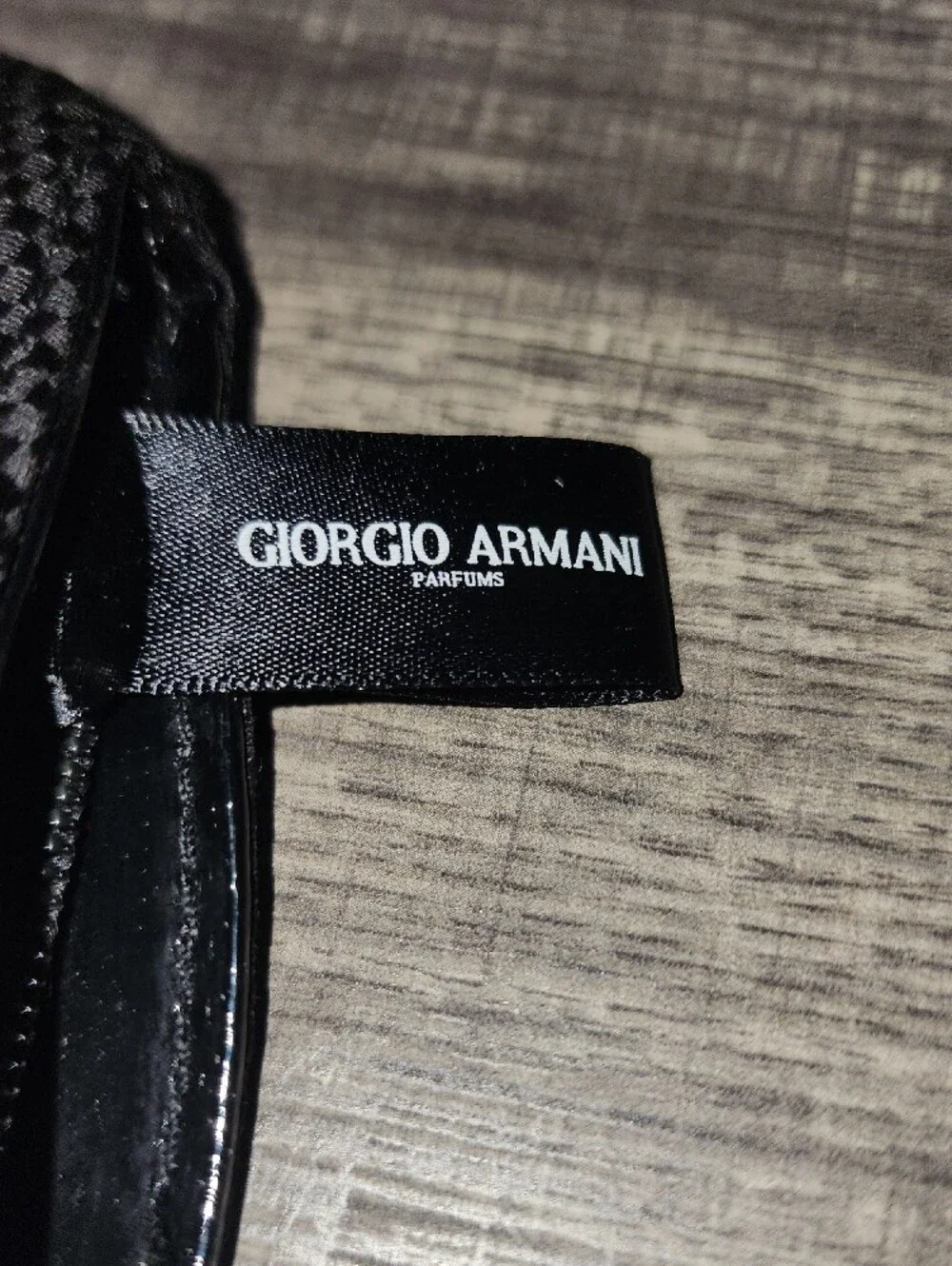 Georgio Armani Black Textured Cosmetic Pouch